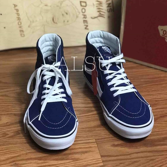 NWT VANS SK8-HI Estate Blue White W AUTHENTIC - Picture 2 of 8